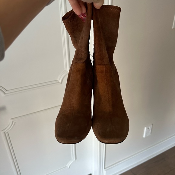 REPOSH 🤎Zara Brown Suede booties Size Eur 38 - Picture 4 of 6